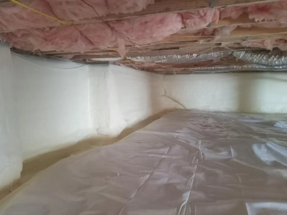 Crawl space encapsulation with closed-cell spray foam for Attic Insulation in Whitefish Bay